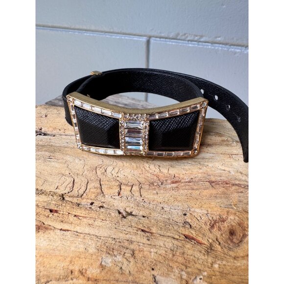 Kate Spade New York Black & Gold Bow Wrap Bracelet With Rhinestone Details - Picture 2 of 7
